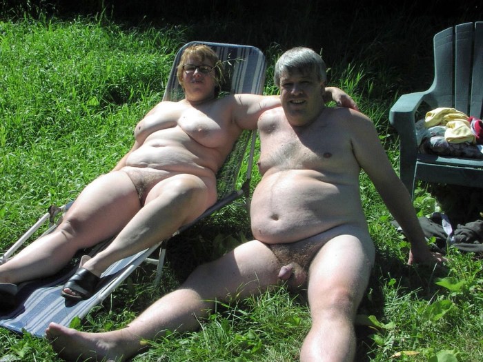 Mature pairs of nude in nature