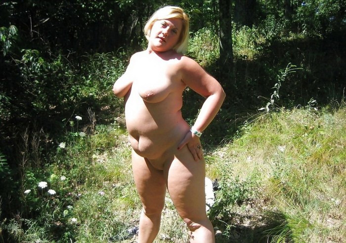 Fat women in nature