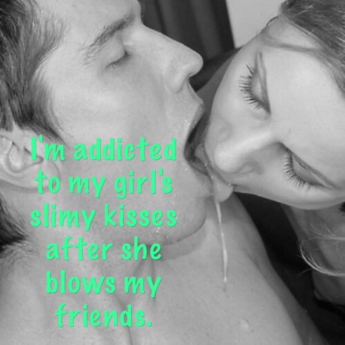 Cum on lips and kissed
