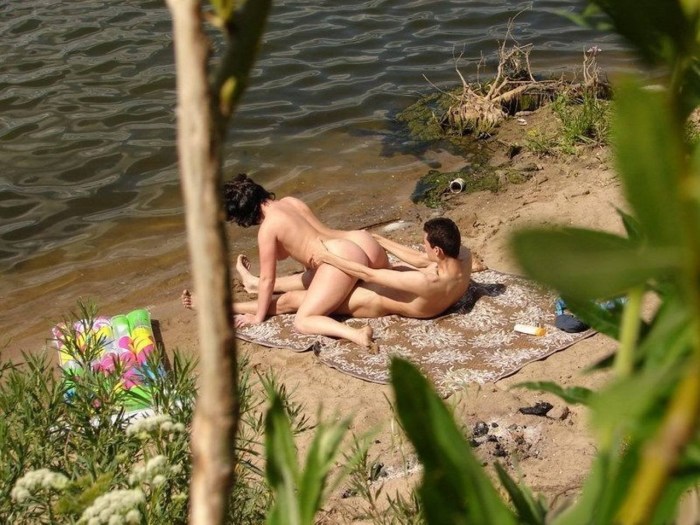 Spied on the river beach